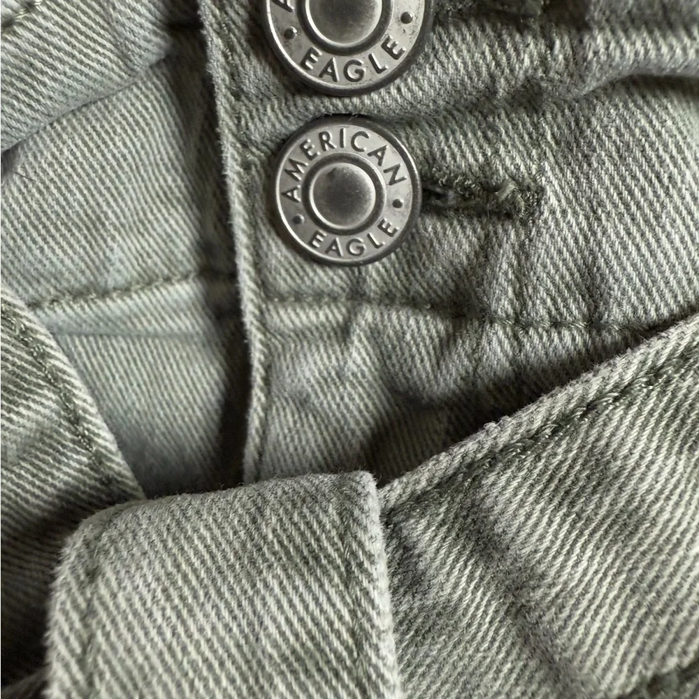 American Eagle Gray Paperbag Waist Denim 10 Shorts Coastal Cowgirl Boho Summer - Picture 4 of 5
